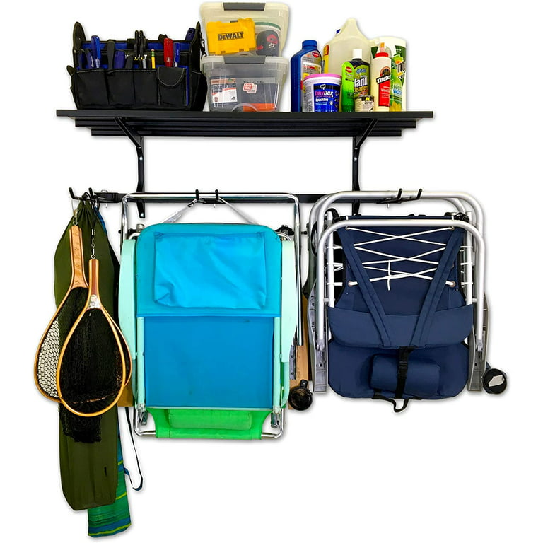 StoreYourBoard Chair Storage Rack and Storage Shelf, Folding and Beach  Chair Wall Mount, Home and Garage Hook Hanger System