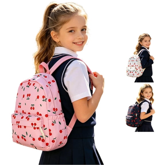 GobdXE Back To School Unisex Student All Over Cherry Fruit Print Mini Backpack Front Zipper Pocket Lightweight Casual Daypack Size:One Size