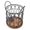 thumbnail image 1 of Coffee Pod Holder, Large Capacity Black Wire  Storage with Wooden Base, Stylish Coffee Capsule Organizer for Kitchen Countertop, Iron Log, 16.7cm Height, 1 of 7