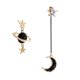 thumbnail image 3 of Pendientes de la Estrella de la Luna, Aretes de Luna Estrella Asimétricos Negros Ampliamento Usados ​​para la Pelota, 3 of 8