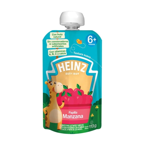 Papilla Heinz etapa 2 sabor manzana pouch 113 g