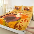 thumbnail image 3 of Feelyou Autumn Turkey Child Twin Sheet Sets, Thanksgiving Day Bedding, 3 Pieces, 3 of 7