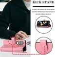 thumbnail image 5 of Wallet Case Compatible with Samsung Galaxy Z Fold 3 5G, Luxury ID Cash Credit Card Slots Zipper Holder Carrying Pouch Folio Flip PU Leather Cover [Detachable Crossbody Strap & Wrist Strap], Pink, 5 of 8
