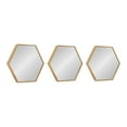 thumbnail image 1 of Kate and Laurel Rhodes Modern Hexagon Wall Mirror Set, 3 Pieces, Gold, Chic Geometric Mirror for Wall, 1 of 7