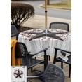 thumbnail image 5 of Outdoor Tablecloths with Umbrella Hole & Zipper, Texas Star Retro 60x60 Inch Square Tablecloths, Vintage Brown Red Berry Wooden Waterproof Table Cloth, Patio/Pool/Picnic Table Covers, 5 of 8
