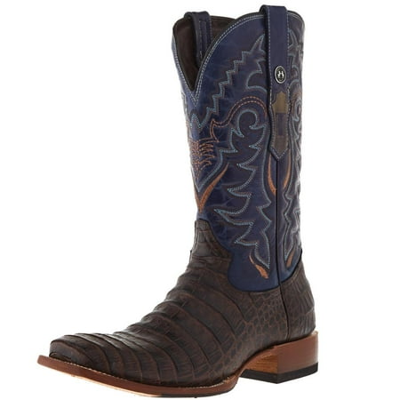 

Tanner Mark Boots TM207029 Tanner Mark Men s Matte Brown Caiman Belly 12in Volcano Blue Top Sq Toe Boot Brown 8 D