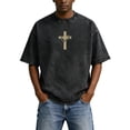 thumbnail image 2 of Christian Graphic T Shirts for Men Vintage Acid Wash Tshirt Oversized Short Sleeve Faith Shirts Casual Streetwear Summer Tops, 2 of 9