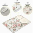 thumbnail image 4 of Dish Drying Mat Beautiful Floral Rose Microfiber Kitchen Dish Mat Super Absorbent Dish Drainer Mat Fast Drying Heat-resistant Drying Mat for Kitchen Counter, 18"x24", 4 of 7