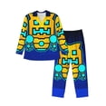 thumbnail image 1 of Goofa Geometry Dash Pattern 2-piece Loungewear Set Men’s Sleepwear Set Soft PJs Cozy loungewear Comfy Sleep Set Winter Pajamas-Large, 1 of 7
