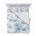 thumbnail image 7 of Quilts Full Size Bedding Set, Blue Flowers Lightweight Quilted Comforter, Spring Watercolor Botanical Floral Leaf Plant Soft Reversible Bedspread Coverlet with Pillow Covers for All Season, 78" x 90", 7 of 7
