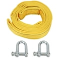 thumbnail image 1 of 8 Tons High Strength Car Trailer Towing Rope Recovery Tow Strap with U shape Hooks (Yellow), 1 of 1