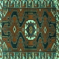 thumbnail image 1 of Ahgly Company Machine Washable Indoor Square Persian Turquoise Blue Traditional Area Rugs, 6' Square, 1 of 4