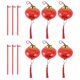 thumbnail image 1 of Decorative Lanterns 6Pcs Luminous Handheld Lantern For Festival Items And Family Use 20X14CM Red Traditional Design, 1 of 3