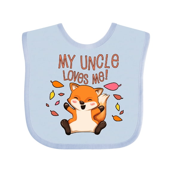 Inktastic My Uncle Loves Me Cute Baby Fox Boys or Girls Baby Bib