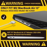 IBENZER MacBook Air 13 inch case 2025 2024 2023 2022 M5 A3449 M4 A3240 M3 A3113 M2 A2681, Hard Shell Case & Keyboard Cover & Type-C Adapter, Black, W-MAT13-KK-BK+1TC