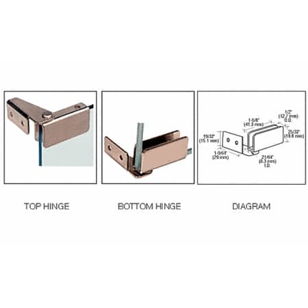 Recess Mount Door Holder - CRL Brass Recess Mount Glass Door Hinges