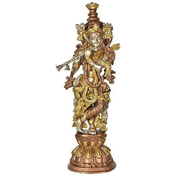 Exotic India Krishna Brass Statue