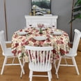 thumbnail image 2 of Pioneer Flower Floral Print Pattern Round Tablecloth 60"x60",Wrinkle Wipeable Table Cloth for Kitchen Dining Room Picnic Patio Party, 2 of 6
