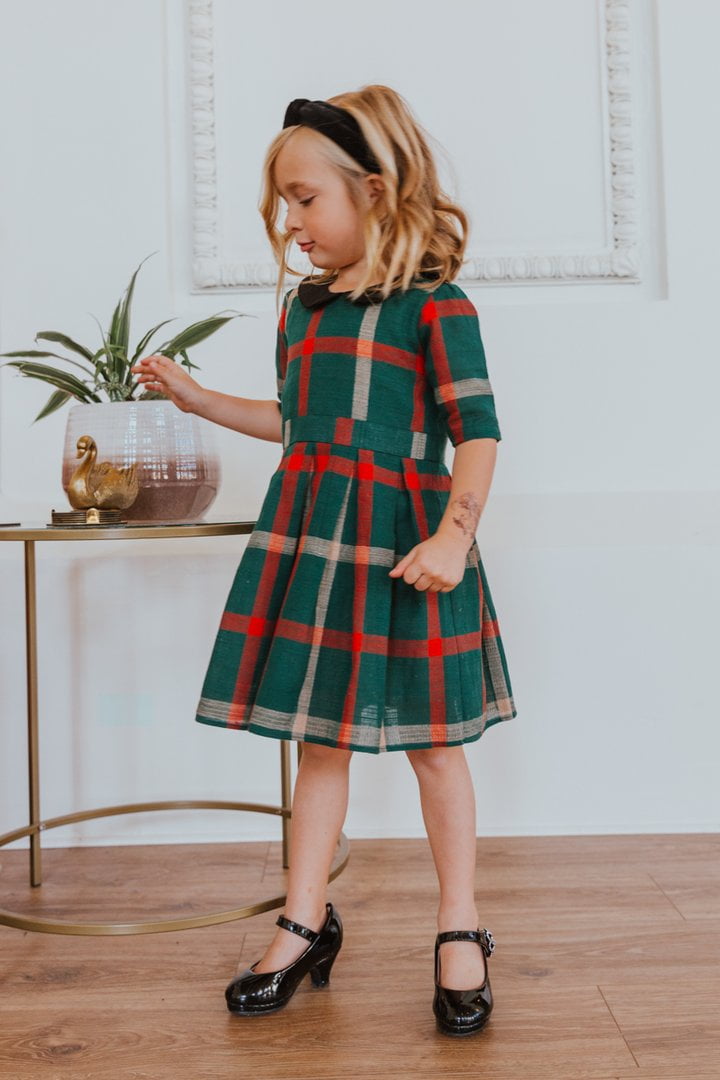 Waist Patchwork Midi Dress 
