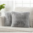 thumbnail image 2 of Chanasya Faux Fur Gray Throw Pillow Cover 2 Piece Set 18x18 Inches- Fluffy Plush Two Tone Super Soft Cushion Covers for Couch Sofa Chair Bed - Accent Decorative Luxurious Square Pillow Covers - Silver, 2 of 4
