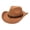 Khaki, variant on Western Cowboy Hat for Men Women Wide Curved Brim with Adjustable Strap Lightweight Cowboy Hat Cowgirl Hat Sun Hat for Outdoor Travel Party
