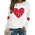 thumbnail image 6 of Women's Valentine's Day Printed Long Sleeve Round Neck Sweatshirt With Heart Designs, 6 of 9