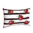 thumbnail image 2 of Daiia Ladybugs on Black and White Striped1 Bedding Waterproof Pillow Protector Zippered Queen – Bed Bug Proof Pillow Encasement-14"x20", 2 of 9