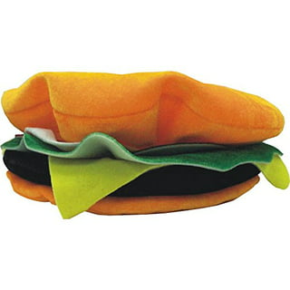 Hamburger Hat Costume Burger Cap Funny BBQ Food Prop Cheese
