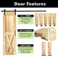 thumbnail image 3 of Homacer 5-in-1 60in x 84in Pine Wood Frame Barn Door with 11ft Long Flat Track, Classic Design Roller Installation Hardware Kit Including Door Handle and Soft Close，, Interior Use Only, 3 of 8