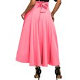 thumbnail image 4 of EQWLJWE Womens Vintage Maxi Skirts,High Waist Solid Color A-Line Skirts Large Swing Flowy Elegant Party Skirts with Pockets Gift Pink L, 4 of 6