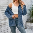 thumbnail image 7 of Oplxuo Women's Oversized Denim Jean Jackets Button Down Long Sleeve Classic Loose Fall Outerwear with Pockets, 7 of 7