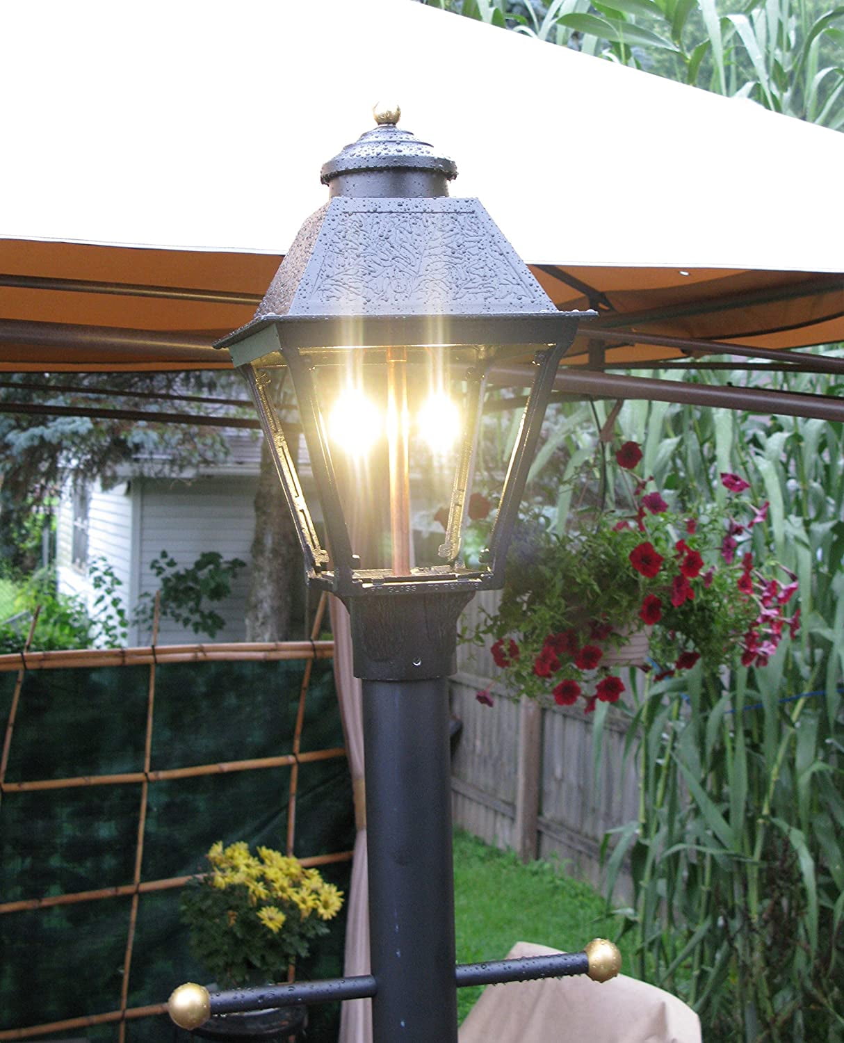 Post Lantern Gas Lamp Conversion Kit | Convert A Gas Light to Dusk-to-Dawn LED Bulbs
