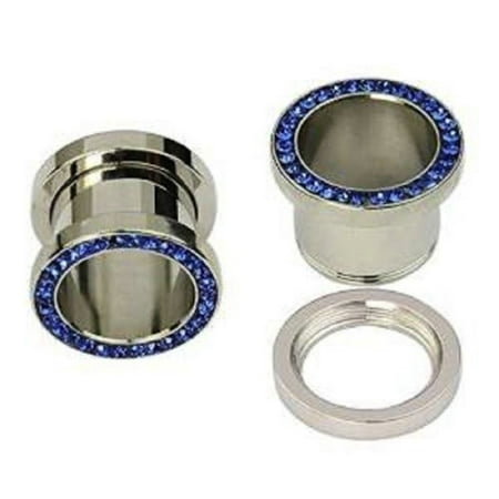 

Cobalt Blue CZ Surgical Steel Screw-on Plugs/Gauges 8G (3MM) 2 Pieces (1 Pair) (B/2/1/1)