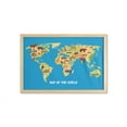 thumbnail image 1 of Wanderlust Wall Art with Frame, Flat Map of World Animals Living in Different Parts of Continents, Printed Fabric Poster for Bathroom Living Room, 35" x 23", Blue Pale Orange Brown, by Ambesonne, 1 of 2
