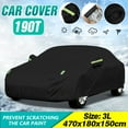 thumbnail image 4 of Universal Car Cover for Sedan Waterproof All Weather Anti-UV Outdoor Protection, Black 3-L, 4 of 11