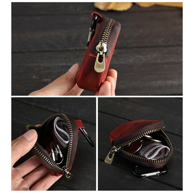 Chicmine Coins Purse Small Zipper Faux Leather Waterproof Hanging Buckle Portable Coins Bag Money Change Storage Bag Wallet Daily Life Walmart