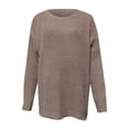 thumbnail image 4 of Sweaters for Women Pullover Casual Knit Oversized Cozy Fall Winter Loungewear Women's Sweater Soft Long Sleeve Crewneck Tunic Top Comfortable Loose Fit Solid Color, 4 of 5