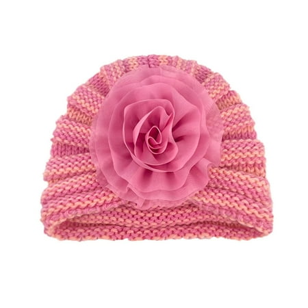 

Toddler Baby Boys Girls Knitted Cap Flower Multicolor Headwear Warm Beanie Elastics Turban Hat Baby Kids Girls Boys Hat