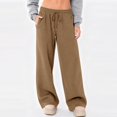 thumbnail image 2 of Wide Leg Sweatpants Women Baggy Comfy Fleece Low Rise Sweatpants Soft Drawstring Yoga Pants with Pockets Casual Joggers, 2 of 12