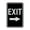 Black / Silver, variant on Portrait Round Exit Right Arrow Sign (Light Grey / Burgundy) - Small 4" x 6"