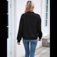 thumbnail image 4 of Chaqueta Informal de Mujer con Cuello Alto y Cremallera, Ideal para Otoño. Conjuntos con Bolsillos. Negro M, 4 of 10