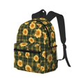thumbnail image 2 of Fotbe Black Ink Green Plaid Sunflower Lightweight Casual Laptop Backpack for Men and Women, Daily use Waterproof backpack, Backpack for College, 2 of 7