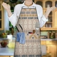 thumbnail image 6 of Brown Geometric Triangle Diamond Pattern Apron-Garden Aprons for Women with Pockets-Cotton Linen Waterproof Kitchen Cooking Gardening Aprons Adjustable for Kitchen,Cooking,BBQ and Salon 33x27 Inch, 6 of 7