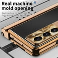 thumbnail image 4 of SaniMore Fit Samsung Galaxy Z Fold 5 Case Hinge Protection, Z Fold 5 Electroplate PC Hybrid Leather Case with S Pen Holder Magnetic Kickstand & Screen Protector All-Inclusive Case, Black+Gold, 4 of 8