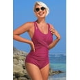 thumbnail image 4 of Beautyin Sexy Monokini Swimwear Tummy Control One Piece Swimsuits for Women Ruched Bathing Suits Strappy V Neck Monokini, 4 of 7