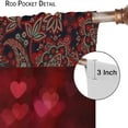 thumbnail image 6 of Red Rose Curtains, Romantic Valentines Rose Window Treatments Rose of Love Heart Blackout Drapes for Bedroom Kitchen Living Room Woman Home Decor W42xL63in, 6 of 6