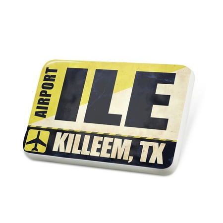 Porcelein Pin Airportcode ILE Killeem, TX Lapel Badge – NEONBLOND