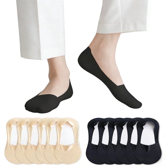 6 pairs Thin No Show Socks Low Cut Liner Low cut anti slip thin lining socks, invisible flat shoes socks