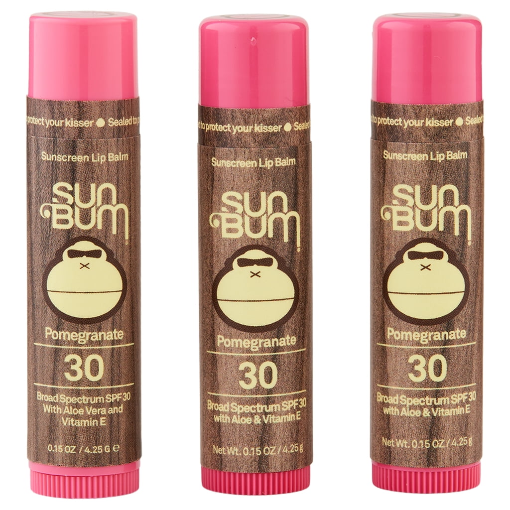 Sun Bum SPF 30 Pomegranate Lip Balm 3 ct