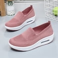 thumbnail image 4 of Women Shoes Slip On, Walking Shoes Women Slip On, Orthopedic Walking Shoes for Women, Slip-On Light Air Cushion Mesh Up Stretch Platform Orthopedic Sneakers for Arch Support, Pink 8, 4 of 9